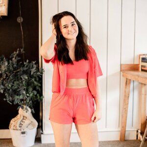 ZSupply Sunny Loop Terry Tank Bra - Strawberry